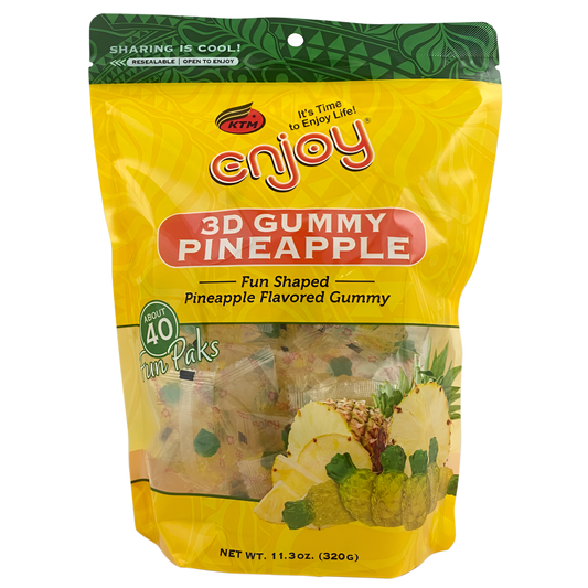 Enjoy 3D Gummy Pineapple | 40 Packs 2-Bags ($22 Bag)