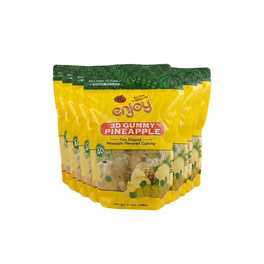 Enjoy 3D Gummy Pineapple | 40 Packs 10-Bags ($15 Bag)