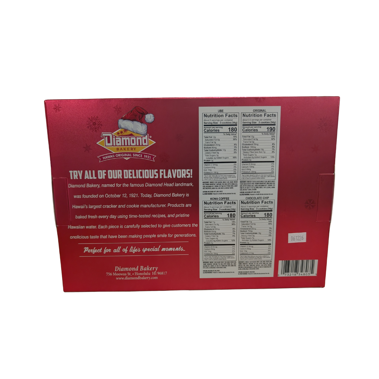 Diamond Bakery Hawaiian Shortbread Macadamia Nut Mele Kalikimaka Pack