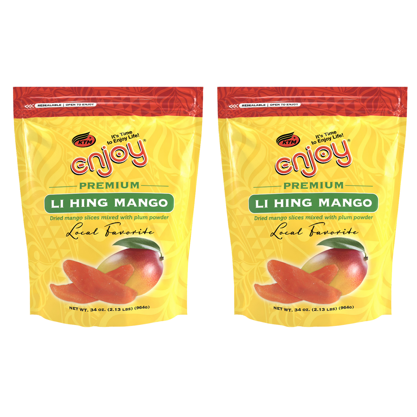 Li Hing Dried Mango Snack, 34 oz Resealable Bag 2-Pack ($30 Pack)