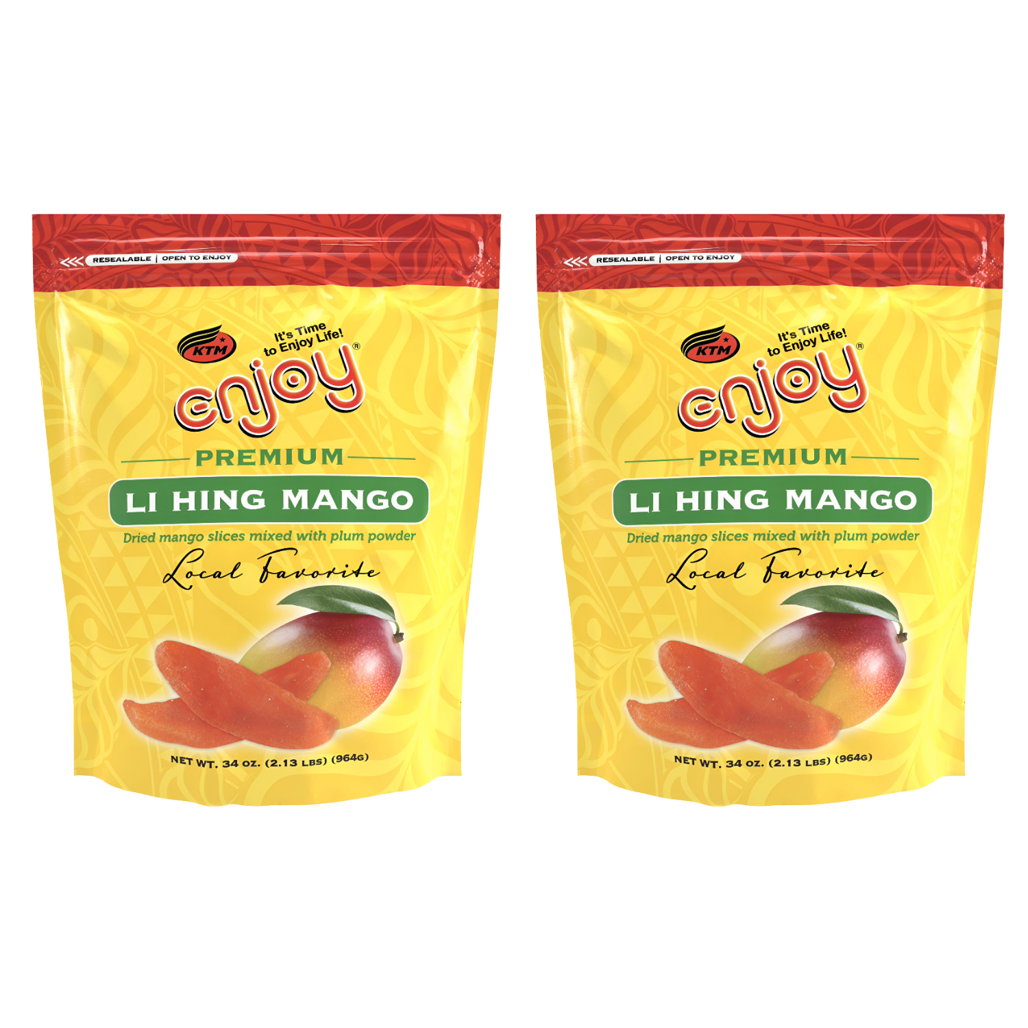 Li Hing Dried Mango Snack, 34 oz Resealable Bag 2-Pack ($30 Pack)