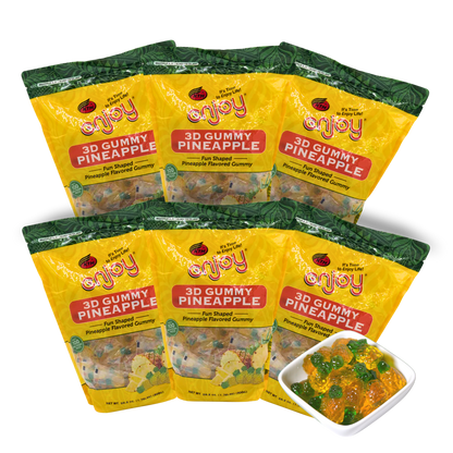 Enjoy 3D Gummy Pineapple | 100 Packs 6-Bags ($27 Bag)