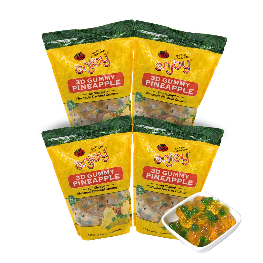 Enjoy 3D Gummy Pineapple | 100 Packs 4-Bag ($28 Bag)