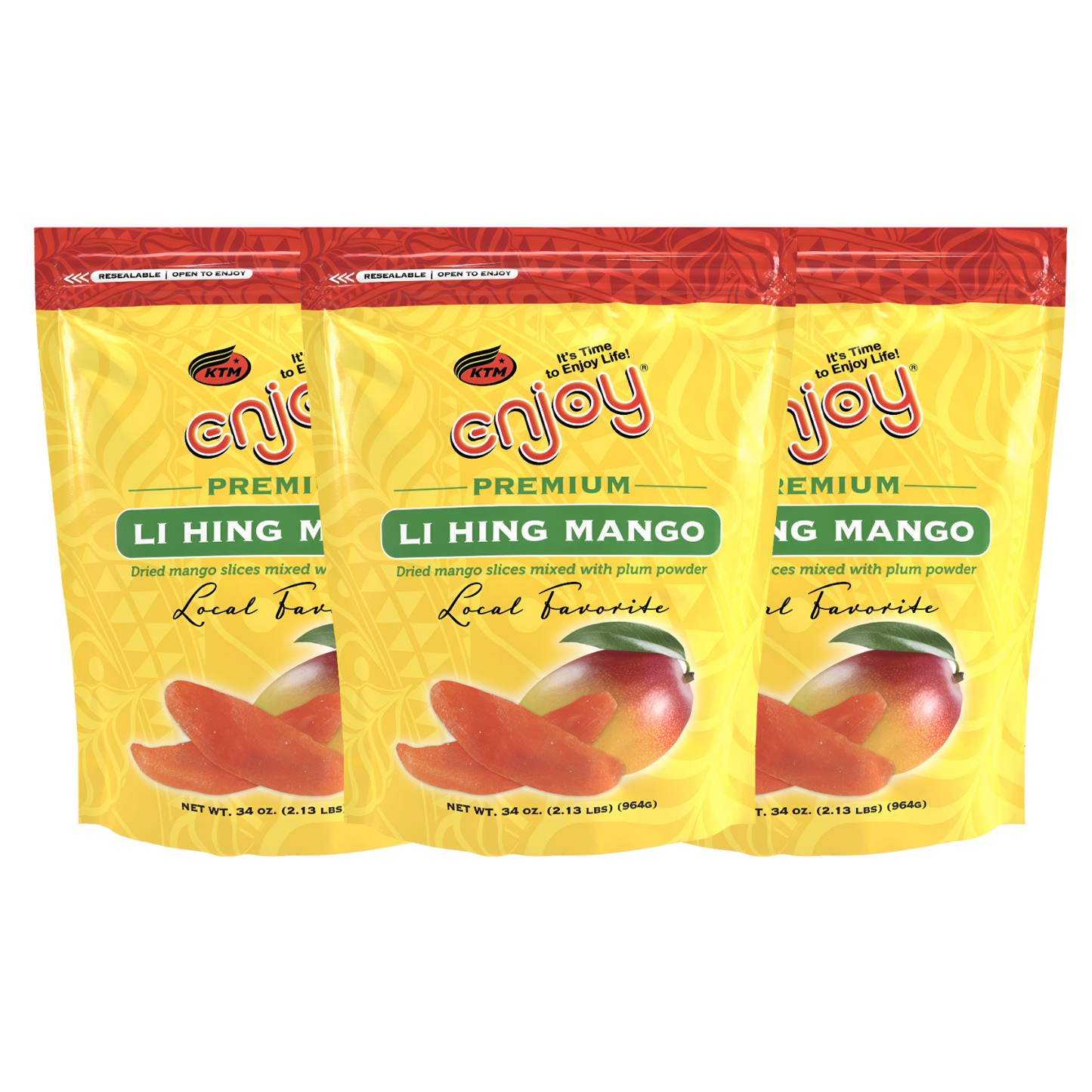 Li Hing Dried Mango Snack, 34 oz Resealable Bag 3-Pack ($28 Pack)
