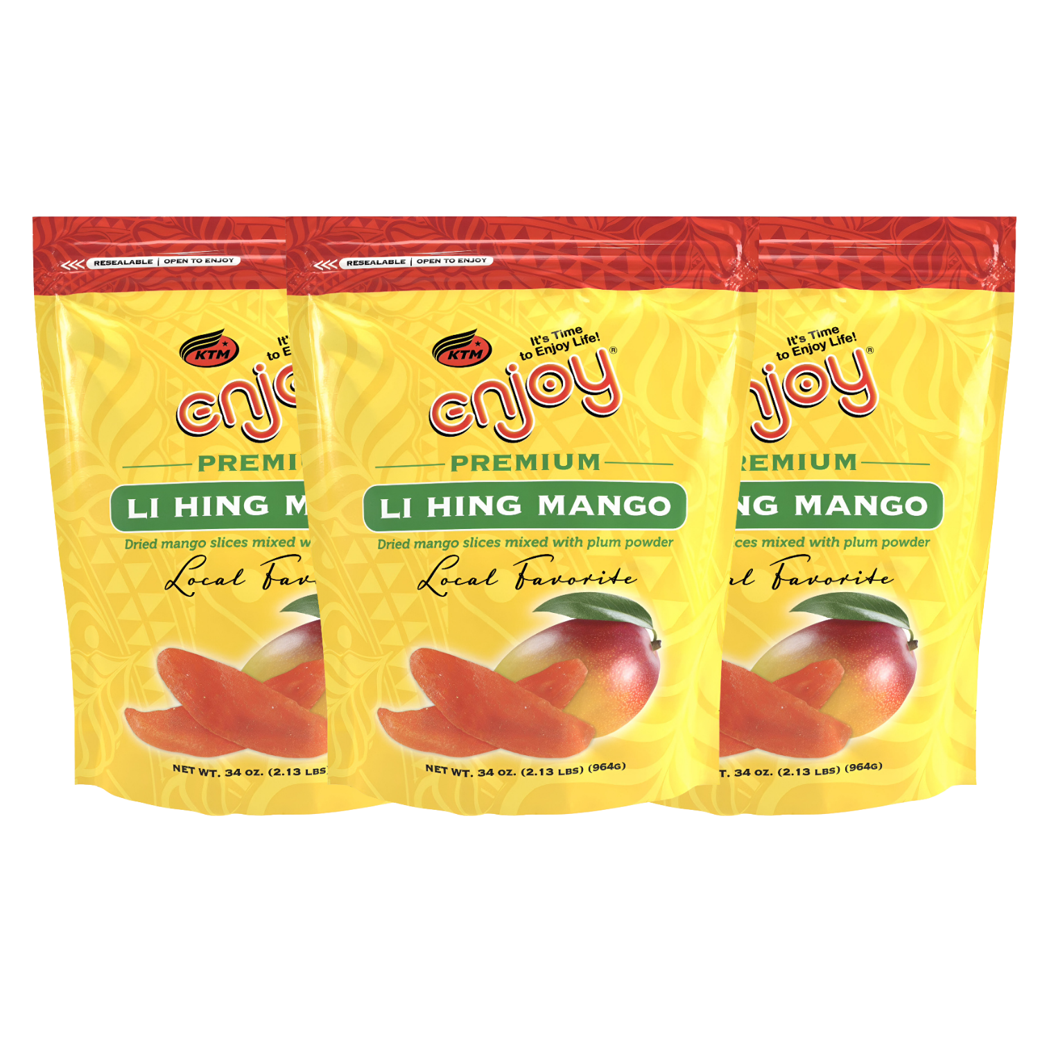 Li Hing Dried Mango Snack, 34 oz Resealable Bag 3-Pack ($28 Pack)