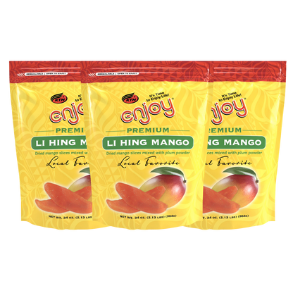 Li Hing Dried Mango Snack, 34 oz Resealable Bag 3-Pack ($28 Pack)