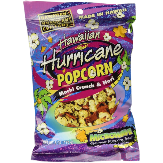 Hawaiian Hurricane Microwave Popcorn 6-Pack (Mochi Crunch & Nori)