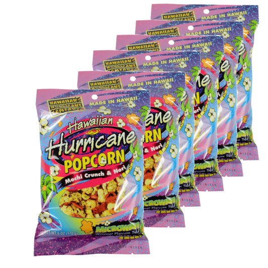Hawaiian Hurricane Microwave Popcorn 6-Pack (Mochi Crunch & Nori)