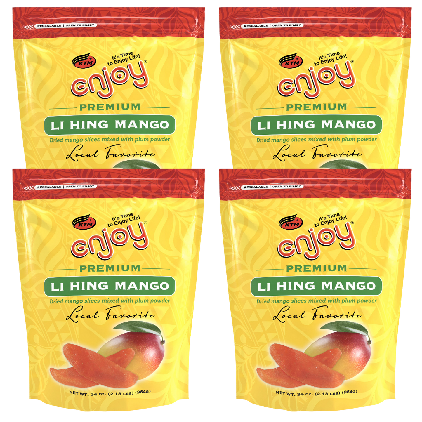Li Hing Dried Mango Snack, 34 oz Resealable Bag 4-Pack ($27 Pack)