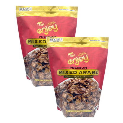 Arare Japanese-Style Rice Crackers, 40 oz Family Bag 2-Bags ($32 Bag)