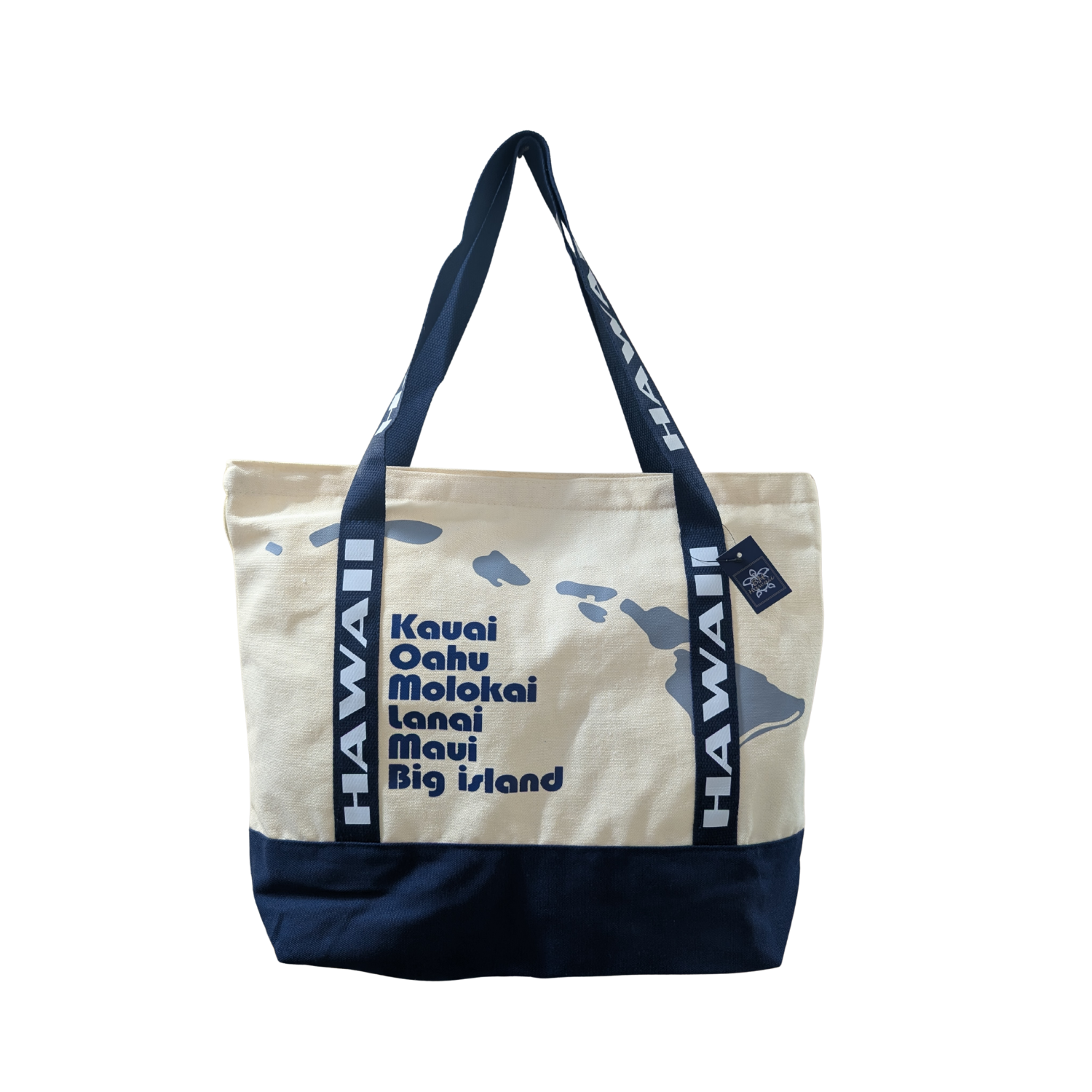 Hawaii Island Map Blue Tote Bag