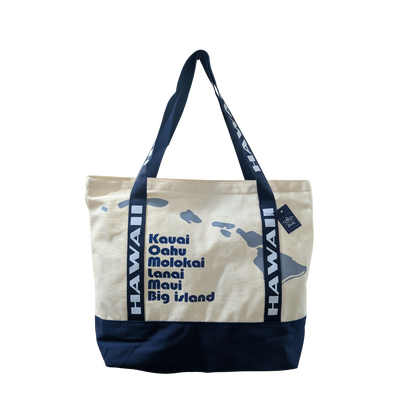 Hawaii Island Map Blue Tote Bag