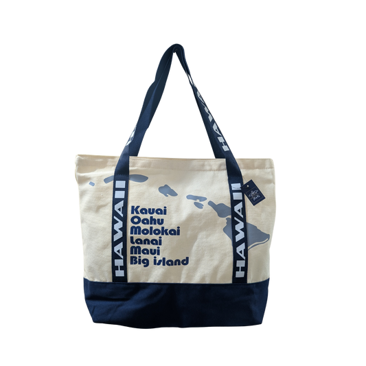 Hawaii Island Map Blue Tote Bag