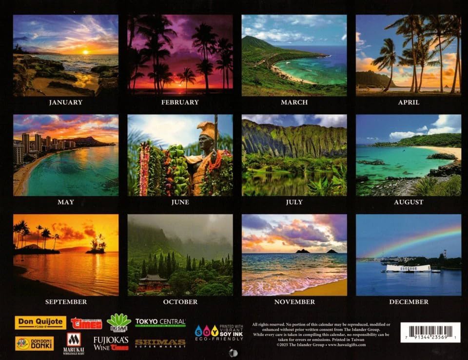 Islander Hawaii 2026 Wall Calendar – Island of O‘ahu