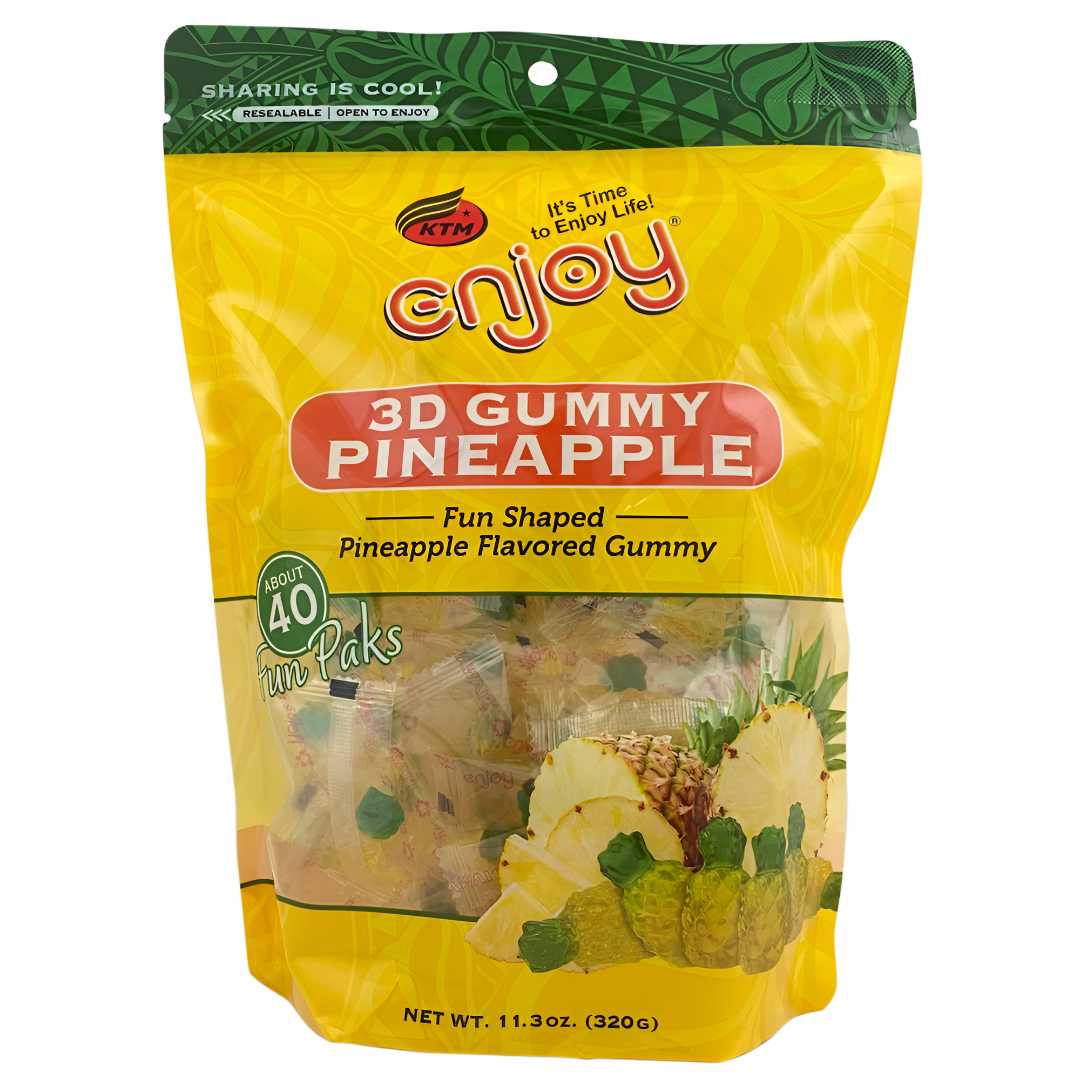 Enjoy 3D Gummy Pineapple | 40 Packs 2-Bags ($22 Bag)
